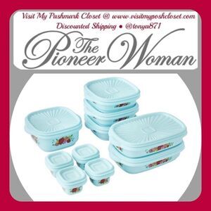 🦋 New Pioneer Woman 20-Piece Assorted Food Storage Set, Sweet Rose